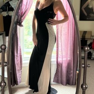 Xscape Black Halter Backless Gown women’s size 6